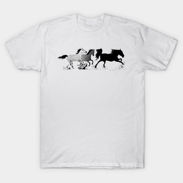 Wild horses galloping fast horse lover T-Shirt by Artstastic